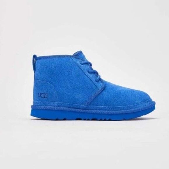 UGG Neumel Chukka Boots Unisex Big Kid 4 1017320K Winter Suede Wool School Blue - Picture 1 of 11